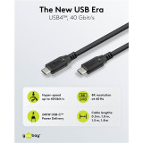 GOOBAY καλώδιο USB-C 74185, USB4, 240W, 40Gbps, 8K/60Hz, 1.8m, μαύρο