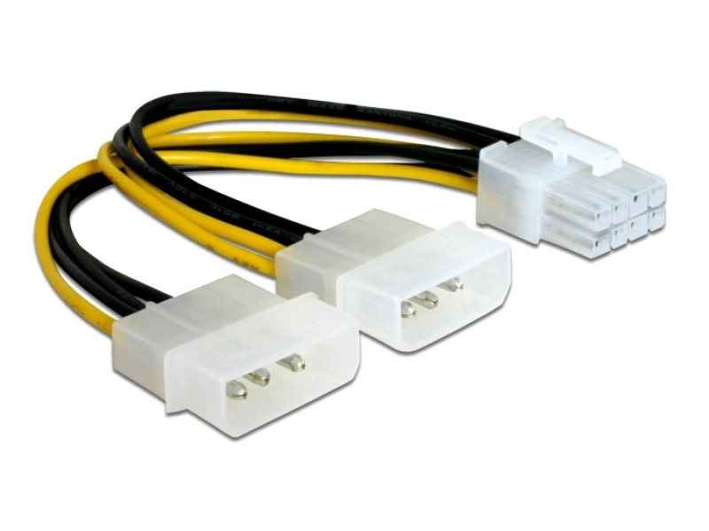 POWERTECH καλώδιο 2x molex 3pin σε 1x 8pin CAB-W041, 0.15m