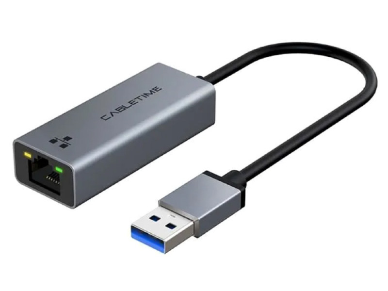 CABLETIME αντάπτορας δικτύου CT-AML1000, USB, 1000Mbps Ethernet, γκρι