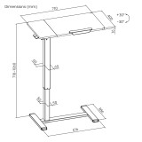 BRATECK γραφείο FMT02-03 με ρυθμιζόμενο ύψος & κλίση, 710x400x710~1060mm, λευκό