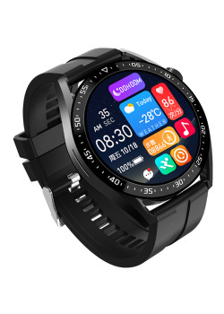 INTIME smartwatch 3 Pro, 1.28", IP67, heart rate, ηχείο & mic, μαύρο