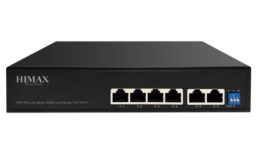 HIMAX PoE switch PS1402E-L, 4x Ethernet PoE & 2x Ethernet θύρες, έως 100Mbps