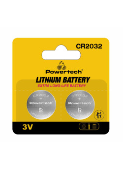 POWERTECH μπαταρίες λιθίου PT-1209, CR2032, 3V, 2τμχ