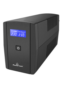 POWERTECH UPS Line Interactive PT-1295 με οθόνη, 850VA, 510W, 2x Schuko