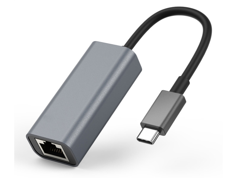 POWERTECH αντάπτορας δικτύου PTH-044, USB-C, 1000Mbps Ethernet, γκρι