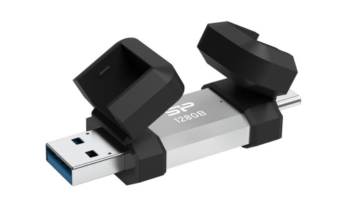 SILICON POWER USB Flash Drive C51, USB/USB-C, 128GB, 120MBps, ασημί