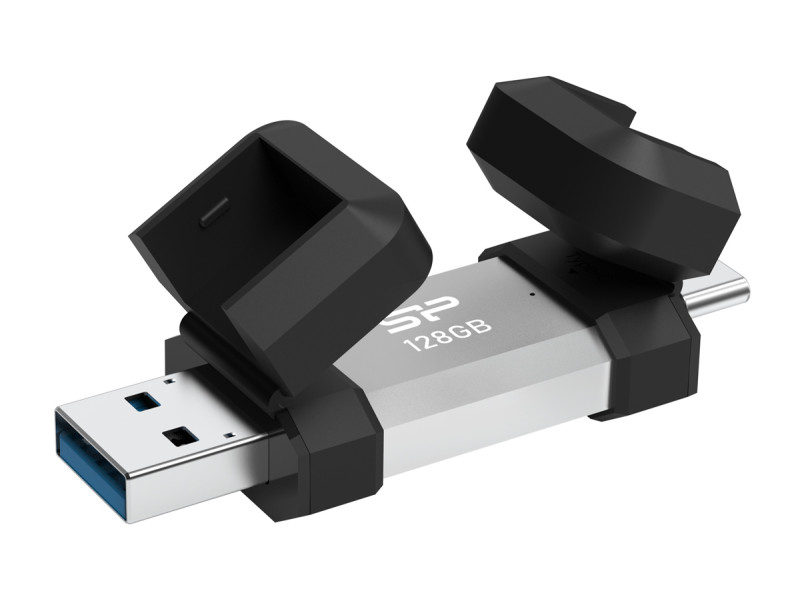 SILICON POWER USB Flash Drive C51, USB/USB-C, 128GB, 120MBps, ασημί