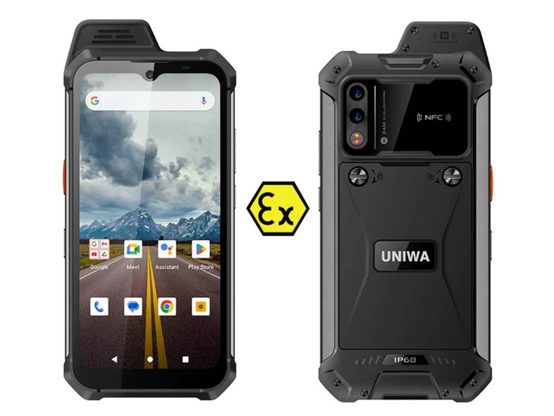 UNIWA smartphone W999, 6.3", 8/128GB , ηχείο 2W, Atex Zone 2, IP68, μαύρο